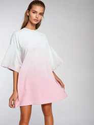 Weekday Koszulka w kolorze jasnoróżowo-miętowym rozmiar: XS. Różowe bluzki damskie Weekday, xs, bez wzorów, z bawełny, bez kołnierzyka, bez ramiączek. Za 37.12 zł.