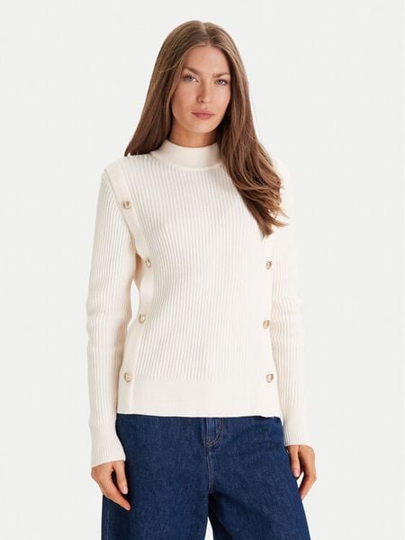 Morgan Sweter 252-MCOOL Beżowy Regular Fit. Brązowe swetry klasyczne damskie Morgan, s, z syntetyku, bez kołnierzyka. Za 299.99 zł.