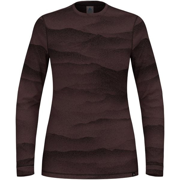 Bluza termoaktywna damska Odlo Merino Ridgelines BL Top Crew Neck LS. Czerwone bluzy bez kaptura damskie Odlo, xl. Za 539.99 zł.