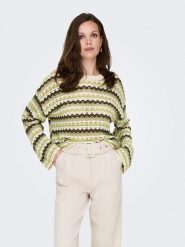 ONLY Sweter w kolorze zielono-beżowym rozmiar: M. Brązowe swetry klasyczne damskie Only, m, bez kołnierzyka. Za 114.17 zł.