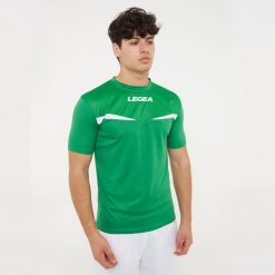 Oddychająca koszulka biegowa Pristina MC zielono-biała. Białe t-shirty sportowe męskie Legea, xl, z bawełny, bez ramiączek, do biegania. Za 52.00 zł.