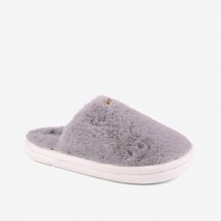 Damskie szare klapki z złotą tasiemką. Szare klapki damskie Coqui, z aplikacjami, bez obcasa. Za 140.99 zł.