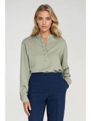 Nife Bluzka w kolorze zielonym rozmiar: 42. Zielone bluzki damskie Nife, bez wzorów, bez kołnierzyka, bez ramiączek. Za 157.35 zł.