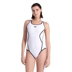 Damski kostium kąpielowy 1-częściowy Arena Pro-File. Białe stroje jednoczęściowe damskie Arena, l, bez wzorów. Za 264.00 zł.
