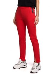 Made of emotion Spodnie w kolorze czerwonym rozmiar: XL. Czerwone spodnie materiałowe damskie Made Of Emotion, bez wzorów, z materiału. Za 129.99 zł.