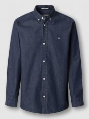 Pepe Jeans Koszula dżinsowa - Slim fit - w kolorze niebieskim rozmiar: M. Niebieskie koszule męskie Pepe Jeans, m, bez wzorów, z bawełny, bez kołnierzyka, bez ramiączek. Za 156.61 zł.