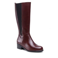 Kozaki Go Soft. Czerwone kozaki damskie GO SOFT, bez obcasa, na słupku. Za 379.99 zł.