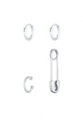 Elli Damska szpilka bezpieczeństwa Szpilka do uszu Creoles w 925 Sterling Silver pozłacana Kolczyki 1 ct Damski. Szare kolczyki damskie Elli, pozłacane. Za 211.64 zł.