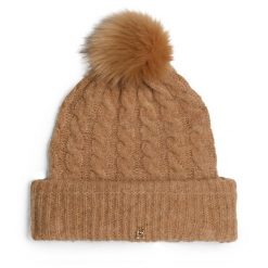 Czapka Tommy Hilfiger. Brązowe czapki zimowe damskie Tommy Hilfiger. Za 249.99 zł.