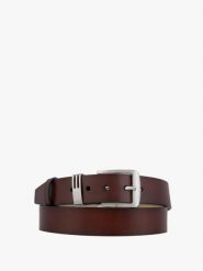 Brązowy pasek ze skóry licowej. Brązowe paski męskie Ryłko, bez wzorów, z denimu, eleganckie. Za 129.99 zł.