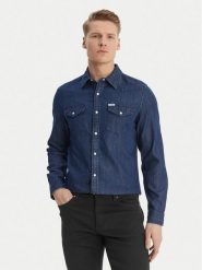 Guess Koszula M6GH88 D1052 Granatowy Regular Fit. Niebieskie koszule męskie Guess, m, z aplikacjami, z bawełny, bez kołnierzyka, bez ramiączek. Za 439.99 zł.