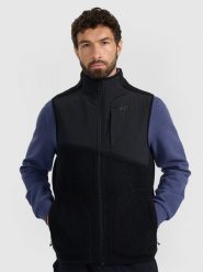 4F Bezrękawnik sherpa męski - czarny S. Czarne kamizelki męskie 4f, m, z materiału. W wyprzedaży za 119.99 zł.