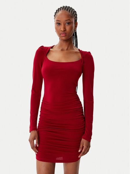 Artigli Sukienka koktajlowa ACAB003156 Bordowy. Czerwone sukienki damskie Artigli, bez wzorów, z syntetyku, wizytowe, bez kołnierzyka, bez ramiączek. Za 169.99 zł.