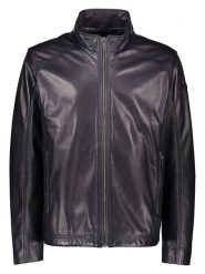 Bugatti Skórzana kurtka w kolorze granatowym rozmiar: 54. Czarne kurtki męskie Bugatti, bez wzorów, ze skóry, bez kaptura. Za 854.55 zł.