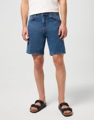 MESKIE SPODNIE WRANGLER FRONTIER SHORT HAZE 112350662. Szorty męskie Wrangler, bez wzorów, z jeansu. Za 169.99 zł.