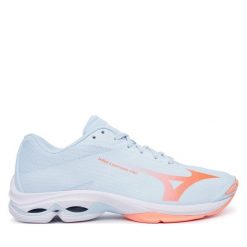 Buty halowe Mizuno. Niebieskie buty sportowe na co dzień damskie Mizuno, bez wzorów, mizuno wave. Za 539.99 zł.