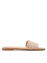 BOSS Klapki Millie Slide Cveb 50517365 Beżowy. Brązowe klapki damskie Boss, bez wzorów, z materiału, bez obcasa. Za 1,229.00 zł.