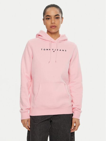 Tommy Jeans Bluza Linear DW0DW17324 Różowy Regular Fit. Czerwone bluzy bez kaptura damskie Tommy Jeans, xxs, z bawełny. Za 289.99 zł.