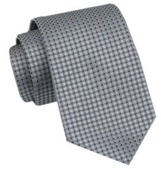 Modny Krawat Męski - Alties - Szary w Mikrowzór. Szare krawaty i muchy męskie Alties, bez wzorów, z tkaniny, eleganckie. Za 49.00 zł.