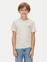 Calvin Klein Jeans Komplet t-shirtów Monologo IB0IB01093 Beżowy Regular Fit. Brązowe t-shirty chłopięce Calvin Klein Jeans, bez wzorów, z bawełny, bez ramiączek. Za 169.99 zł.