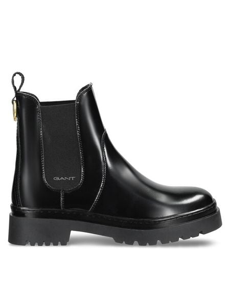 Gant Sztyblety 31551158 Czarny. Czarne botki damskie Gant, ze skóry, bez obcasa, na płaskiej podeszwie, bez zapięcia. Za 469.99 zł.