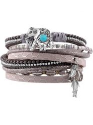 LA CHIQUITA Bransoletka "Aryanal" z elementami ozdobnymi rozmiar: onesize. Szare bransoletki damskie LA CHIQUITA, metalowe. Za 126.45 zł.