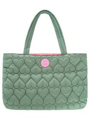 Zwillingsherz Shopper bag "Heart quilting" w kolorze zielonym - 50 x 35 x 13 cm rozmiar: onesize. Zielone shopper bag damskie Zwillingsherz, bez wzorów, z materiału, na ramię, pikowane, bez dodatków. Za 159.95 zł.