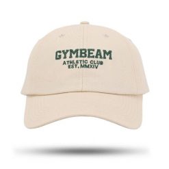 Czapka unisex fitness z daszkiem beżowa Athletic Club. Brązowe czapki z daszkiem damskie GYMBEAM, bez wzorów. Za 59.90 zł.