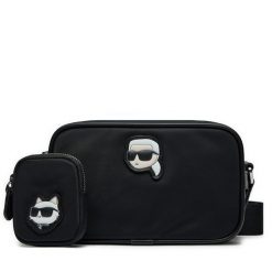 Torebka KARL LAGERFELD. Czarne listonoszki damskie Karl Lagerfeld, bez wzorów, bez dodatków. Za 439.99 zł.