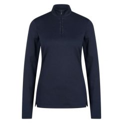 Damska koszulka do jazdy konnej Euro-Star Adeline. Niebieskie t-shirty damskie EURO-STAR, bez wzorów, bez kołnierzyka. Za 349.50 zł.