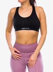 Stanik sportowy Super.natural Feel Good Bra. Czarne biustonosze sportowe damskie Super.natural, bez wzorów, z gumy. Za 195.80 zł.