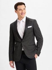 Finshley & Harding London Kurtka Mężczyźni Slim Fit Sztuczne włókno czarny, 48. Czarne kurtki męskie Finshley & Harding London, m, bez wzorów, z satyny, bez kaptura. Za 599.95 zł.