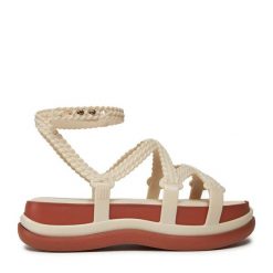 Sandały Melissa. Brązowe sandały damskie Melissa, bez wzorów, bez obcasa, na koturnie. Za 449.99 zł.
