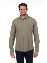 The Time of Bocha Koszula - Regular fit - w kolorze khaki rozmiar: L. Brązowe koszule męskie The Time of Bocha, l, bez wzorów, bez kołnierzyka, bez ramiączek. Za 199.95 zł.