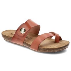 Brązowe Klapki Yokono Wygodne Buty Na Lato. Brązowe klapki damskie Yokono, bez wzorów, ze skóry, bez obcasa. Za 155.00 zł.