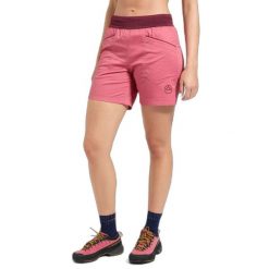Szorty damskie La Sportiva Roots. Czerwone szorty damskie La Sportiva, bez wzorów, z bawełny. Za 225.49 zł.