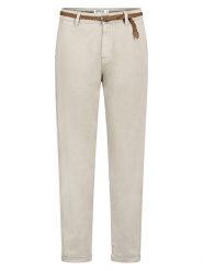 Sublevel Spodnie chino w kolorze kremowym rozmiar: XS. Brązowe spodnie materiałowe damskie Sublevel, bez wzorów, ze skóry. Za 122.09 zł.