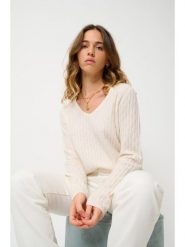 AUTHENTIC CASHMERE Kaszmirowy sweter "Grasmoor" w kolorze kremowym rozmiar: M. Brązowe swetry klasyczne damskie AUTHENTIC CASHMERE, m, z kaszmiru, bez kołnierzyka. Za 524.62 zł.