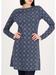 Blutsgeschwister Sukienka "Mod a Hula" w kolorze błękitno-granatowym rozmiar: XL. Niebieskie sukienki damskie Blutsgeschwister, xl, bez wzorów, z bawełny, bez kołnierzyka, bez ramiączek, mini, rozkloszowane. Za 140.20 zł.