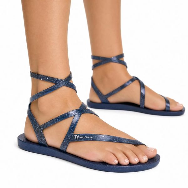 Sandały damskie Ipanema 26533 RENOVA SANDAL FEM. Niebieskie sandały damskie Ipanema, bez wzorów, z materiału, bez obcasa. Za 59.00 zł.