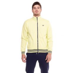 Bluza z bawełna z zamek błyskawiczny na co dzień. Żółte bluzy bez kaptura męskie LEONE 1947 APPAREL, xl, z bawełny. W wyprzedaży za 244.18 zł.