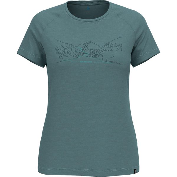 Koszulka z krótkim rękawem damska ODLO Ascent PW 130 Run. Bike. Hike. Niebieskie bluzki damskie Odlo, s, bez wzorów, z wełny, bez kołnierzyka. Za 379.99 zł.