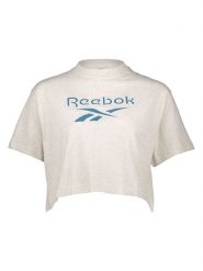 Reebok Koszulka "Classic Big Logo" w kolorze kremowym rozmiar: M. Brązowe bluzki damskie Reebok, m, bez wzorów, bez kołnierzyka. Za 56.99 zł.