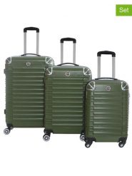 Geographical Norway 3-częściowy zestaw "Sourcing" w kolorze khaki rozmiar: onesize. Brązowe walizki Geographical Norway, bez wzorów, z materiału. Za 347.99 zł.