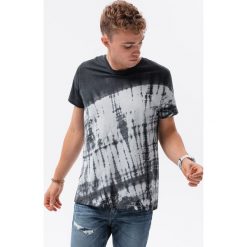 T-shirt męski bawełniany TIE DYE - grafitowy V1. Szare t-shirty męskie Ombre Clothing, m, bez wzorów, z bawełny, bez kołnierzyka. W wyprzedaży za 19.99 zł.