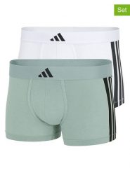 Adidas Bokserki (2 pary) w kolorze białym i zielonym rozmiar: S. Białe bokserki męskie Adidas, bez wzorów. Za 90.95 zł.
