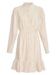 MOSS COPENHAGEN Sukienka "Floriana" w kolorze kremowym rozmiar: M/L. Brązowe sukienki damskie MOSS COPENHAGEN, l, bez wzorów, bez kołnierzyka, bez ramiączek, midi. Za 205.93 zł.