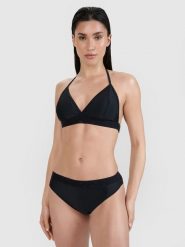4F Góra od bikini damska - czarna XL. Czarne bikini damskie 4f, bez wzorów. W wyprzedaży za 59.99 zł.