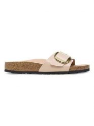 Birkenstock Skórzane klapki "Madrid" w kolorze beżowym rozmiar: 36. Brązowe klapki damskie Birkenstock, bez wzorów, bez obcasa. Za 434.85 zł.