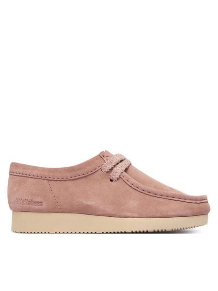 Clarks Półbuty Wallabee Lite. 26328429 Różowy. Czerwone półbuty damskie Clarks, bez wzorów, ze skóry, bez obcasa, na płaskiej podeszwie. Za 429.99 zł.
